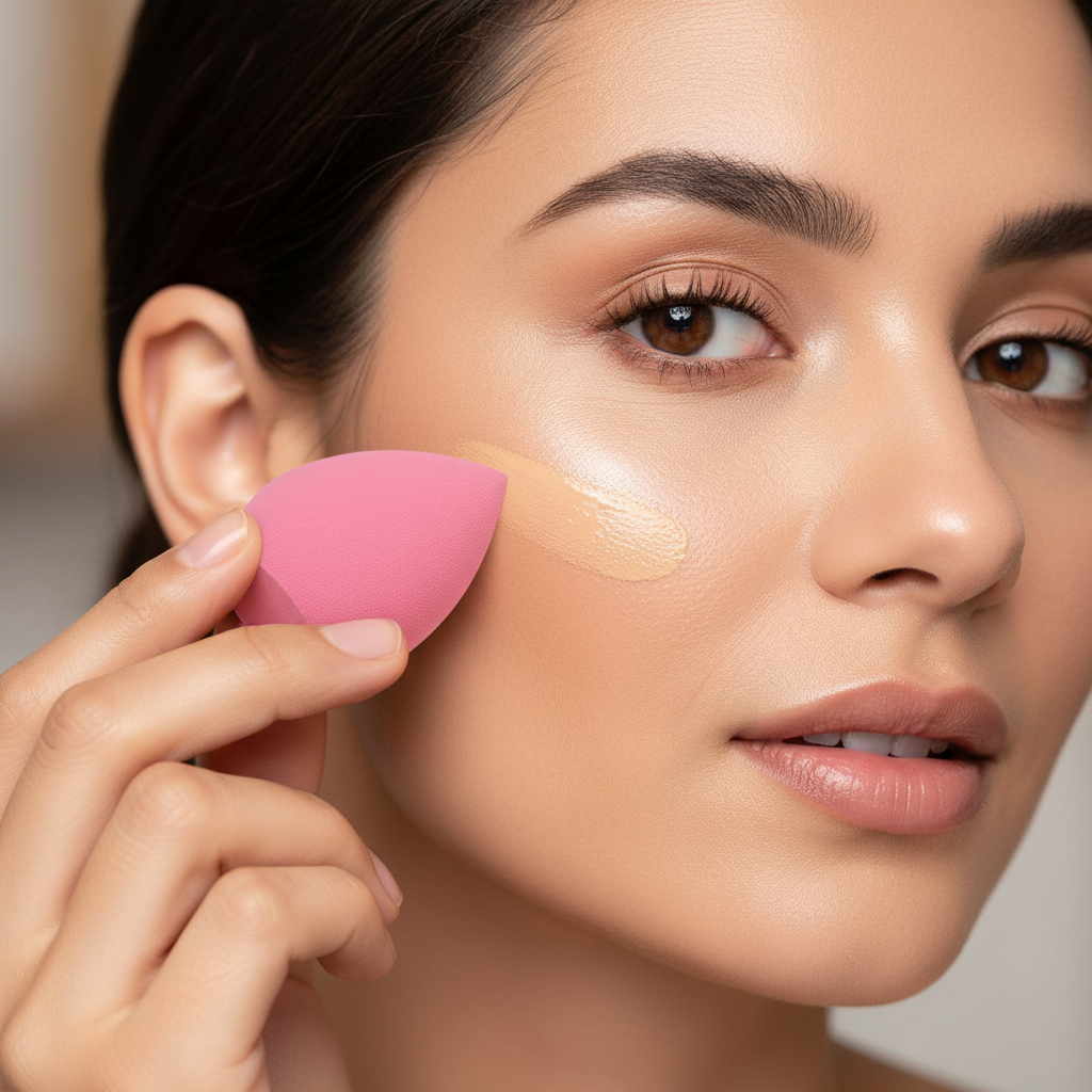 Esponja mujer maquillaje